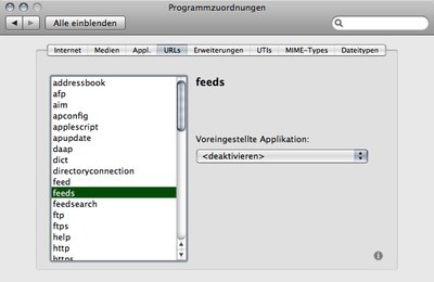 RCDefaultApp - feeds deaktiviert